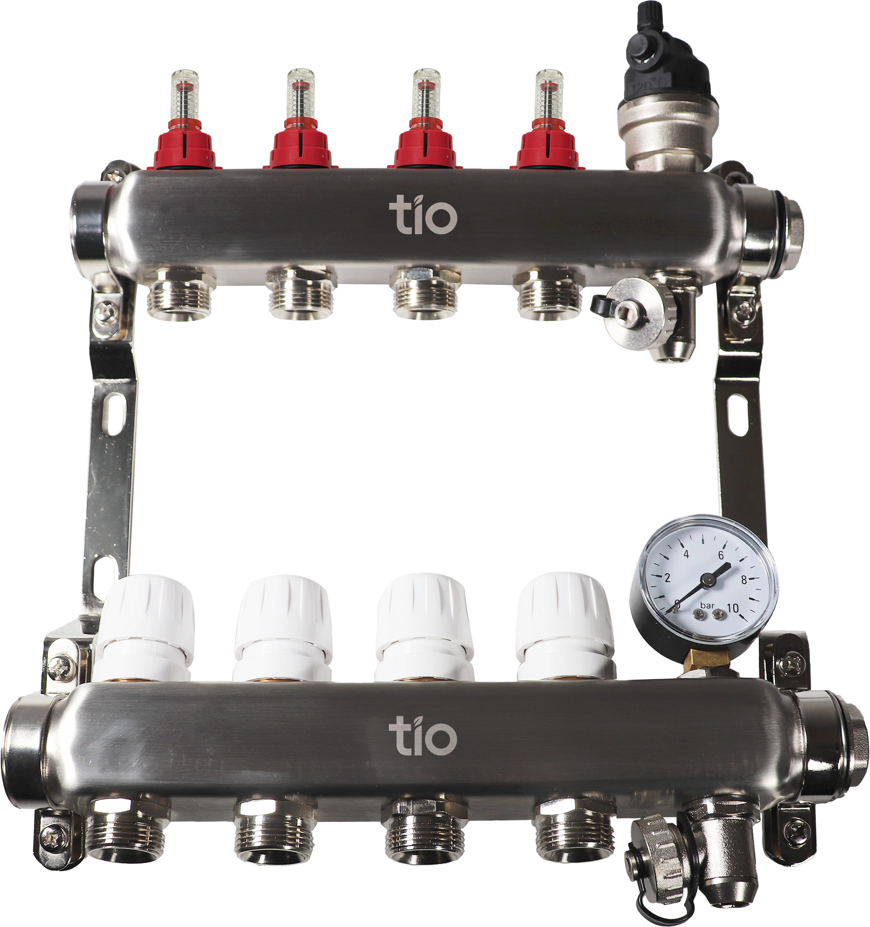 Warm Grid Pre-Assembled Manifold with Pressure Gauge & Auto Air Vent