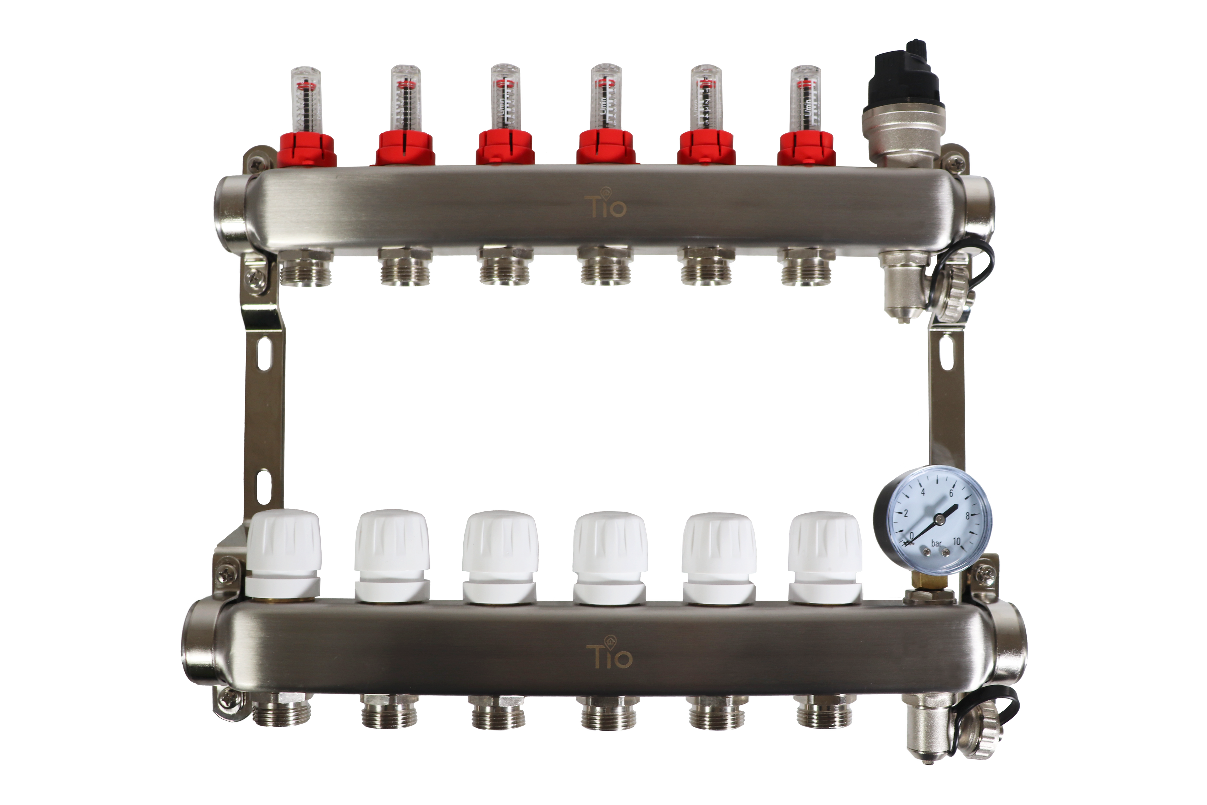 Warm Grid Pre-Assembled Manifold with Pressure Gauge & Auto Air Vent