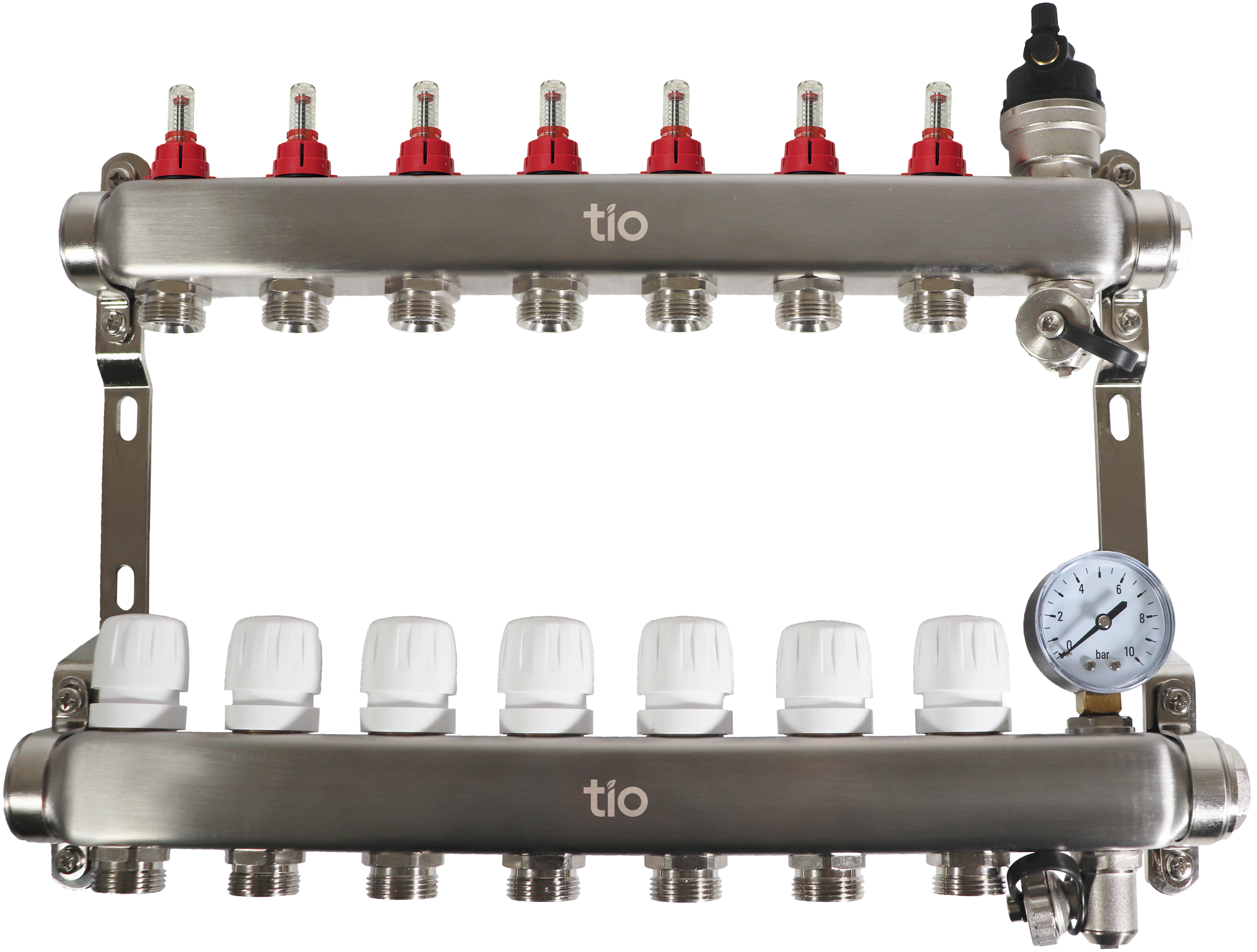 Warm Grid Pre-Assembled Manifold with Pressure Gauge & Auto Air Vent