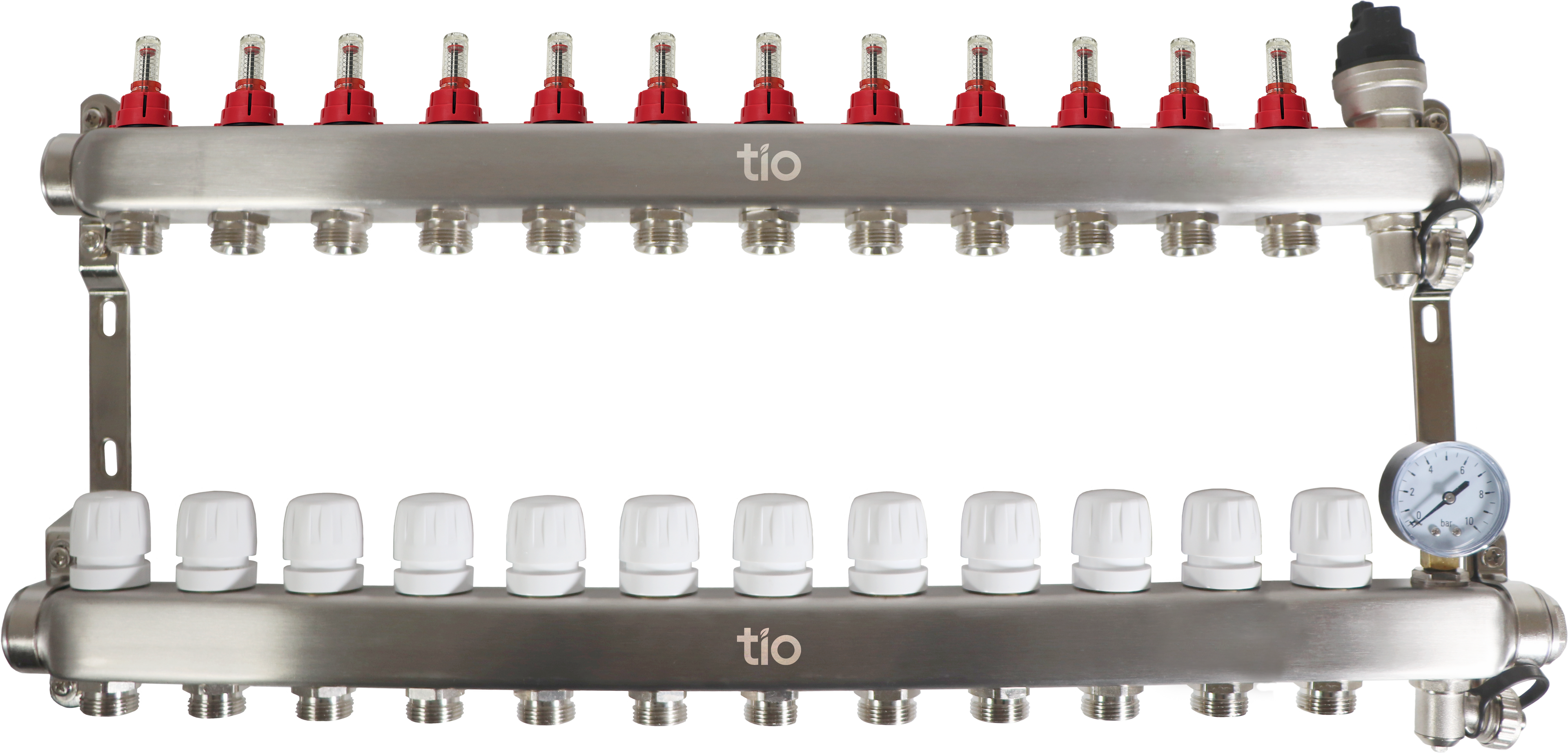 Warm Grid Pre-Assembled Manifold with Pressure Gauge & Auto Air Vent
